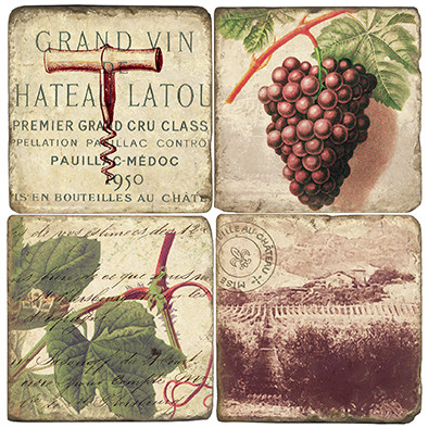 Wine Themed Coaster Set