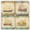 Vintage Illustrated Ships Coaster Set