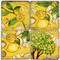 Yellow Lemon Zest Coaster Set. Handmade Marble Giftware by Studio Vertu.