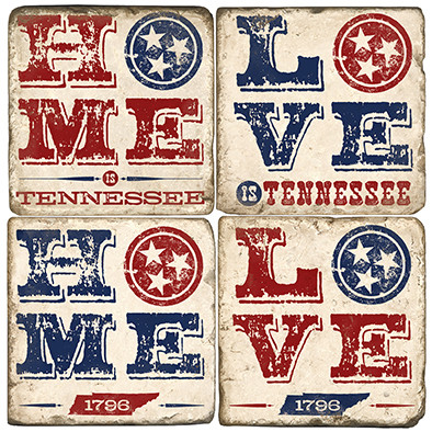 Tennessee Coaster Set. Handmade Marble Giftware by Studio Vertu.