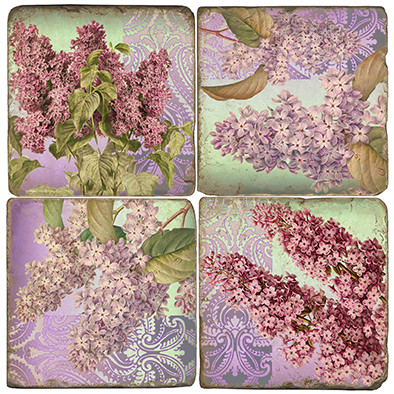 Colorful Lilac Coaster Set