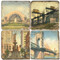 Cincinnati Themed Coaster Set. Handmade Marble Giftware by Studio Vertu.