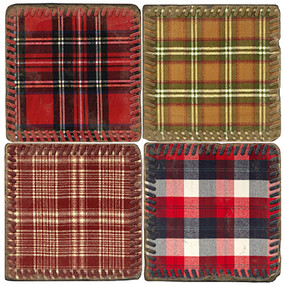 North Woods Blanket Coaster Set. Handmade Marble Giftware by Studio Vertu.