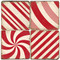 Candy Cane Stripe Coaster Set. Handcrafted Marble Giftware by Studio Vertu.
