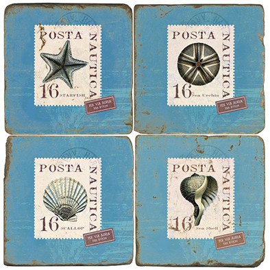 Shell Stamps Coaster Set