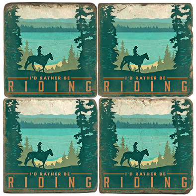 Horseback Riding Themed Coaster Set.  Illustration by Anderson Design Group.