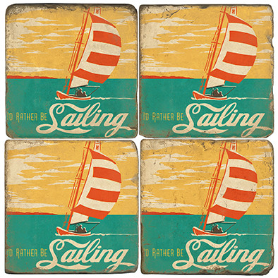Sailing Themed Coaster Set.  Illustration by Anderson Design Group.