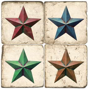 Rustic Star Coaster Set.