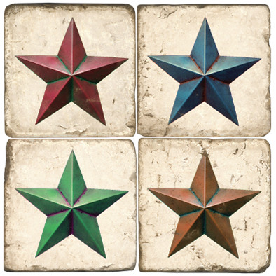 Rustic Star Coaster Set.