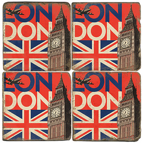 Big Ben, London Coaster Set.  Illustration by Anderson Design Group.