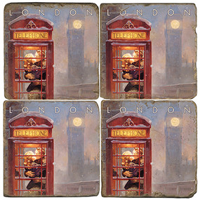 London, England Coaster Set. Illustration by Anderson Design Group.