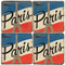 Paris, France Flag Coaster Set. Illustration by Anderson Design Group. Handmade Marble Giftware by Studio Vertu.
