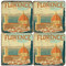 Florence, Italy Coaster Set. Illustration by Anderson Design Group. Handmade Marble Giftware by Studio Vertu.