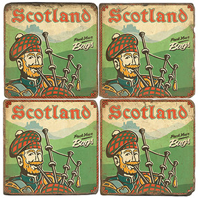 Scottish Piper Coaster Set. Illustration by Anderson Design Group.
