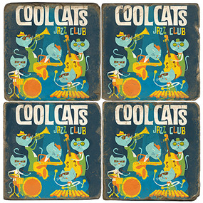 Cool Catz Coaster Set. License artwork by Anderson Design Group.
