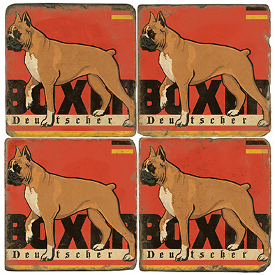 Boxer Deutscher Coaster Set. License artwork by Anderson Design Group.