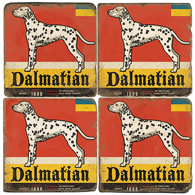 Dalmatian Coaster Set. License artwork by Anderson Design Group. Handmade Marble Giftware by Studio Vertu.