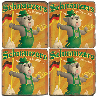 Schnauzer Coaster Set. License artwork by Anderson Design Group.