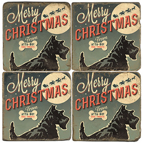 Merry Christmas Dog Treats Coaster Set. License artwork by Anderson Design Group.