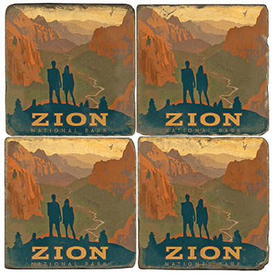 Zion National Park Coaster Set. License artwork by Anderson Design Group.