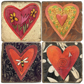 Heart Coaster Set. License artwork by STICKS.