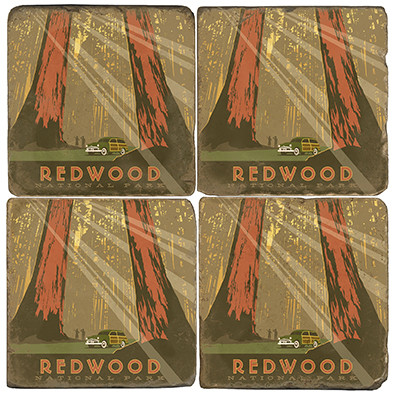 Redwood National Park Coaster Set. License artwork by Anderson Design Group.