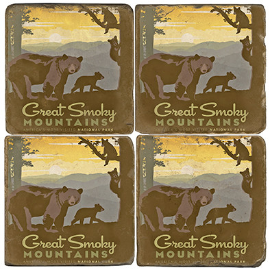 Great Smoky Mtn. National Park Coaster Set. License artwork by Anderson Design Group.