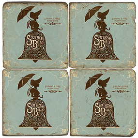 Southern Belle Coaster Set.  Hand Made Marble Giftware by Studio Vertu.