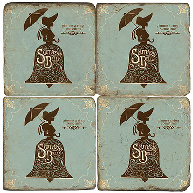 Southern Belle Coaster Set.  Hand Made Marble Giftware by Studio Vertu.