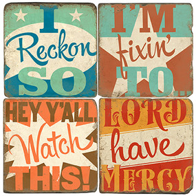 Southern Inspired Coaster Set.  Hand Made Marble Giftware by Studio Vertu.