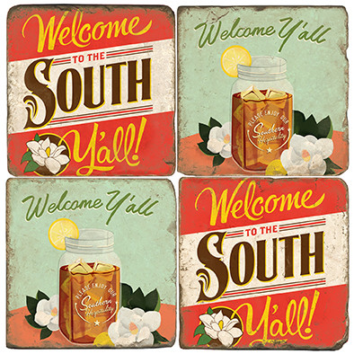 Southern Inspired Coaster Set. Hand Made Marble Giftware by Studio Vertu.