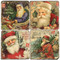 Vintage Santa Coaster Set.  Hand Made Marble Giftware by Studio Vertu.