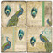 Peacock Collage Coaster Set.  Hand Made Marble Giftware by Studio Vertu.