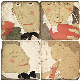 Sommelier Coaster Set. Handmade Marble Giftware by Studio Vertu.