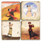 Vintage Illustrated Golf Coaster Set. Handmade Marble Giftware by Studio Vertu.
