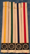 MIGHTYFIST Striped white belts for kids - 5 packs