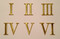 Roman numeral patches for belts with iron on backing.