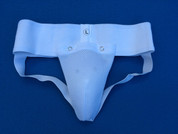Elasticated cotton and mesh groin guard