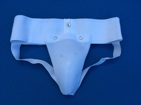 Elasticated cotton and mesh groin guard