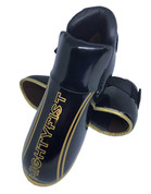 Mightyfist point sparring boots in shiny black and gold