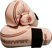 White and gold EDMIR gloves