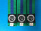4cm wide belt - green with blue stripe