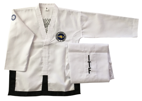 Onyx Traditional ITF Logo Black Belt dobok