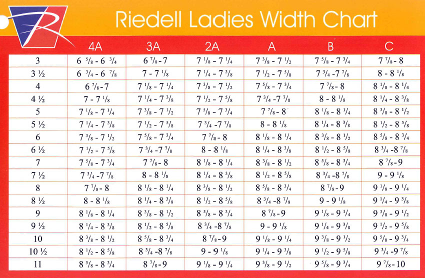 Riedell Skate Size Chart
