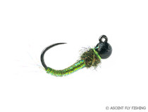 Tungsten Jig Caddis Larva - Green