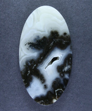 Rare!! Marfa Black Plume Agate Designer Cabochon  #15578