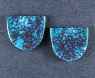 Gorgeous Spiderweb Bisbee Turquoise - Matched Pair  #19167