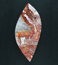 Crazy lace Agate Cabochon- Red, Orange and White  #19435