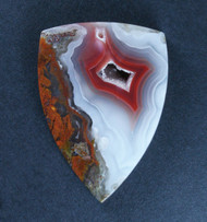 Red and White Agua Nueva Fotification Agate Cabochon   #19547