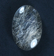 Fantastic! Rutilated Quartz Cabochon -w- Gold/ Silver Needles  #19578